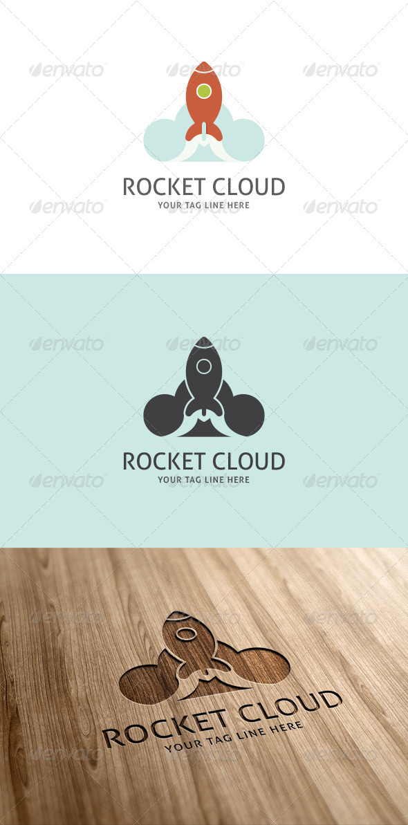 Rocket Cloud Logo Template - Vector Abstract