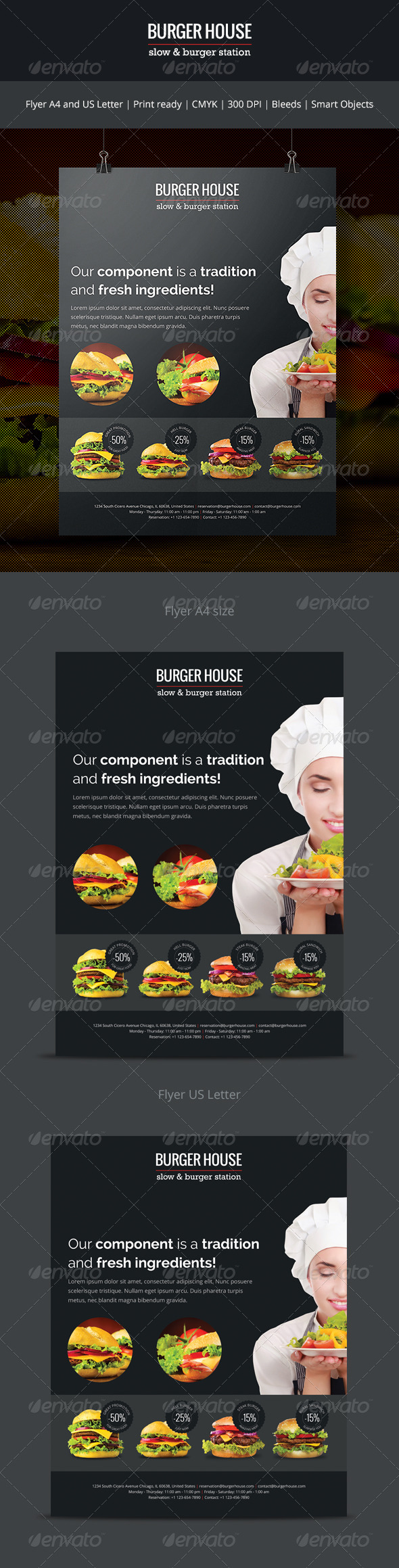 Burger House - Flyer - Restaurant Flyers