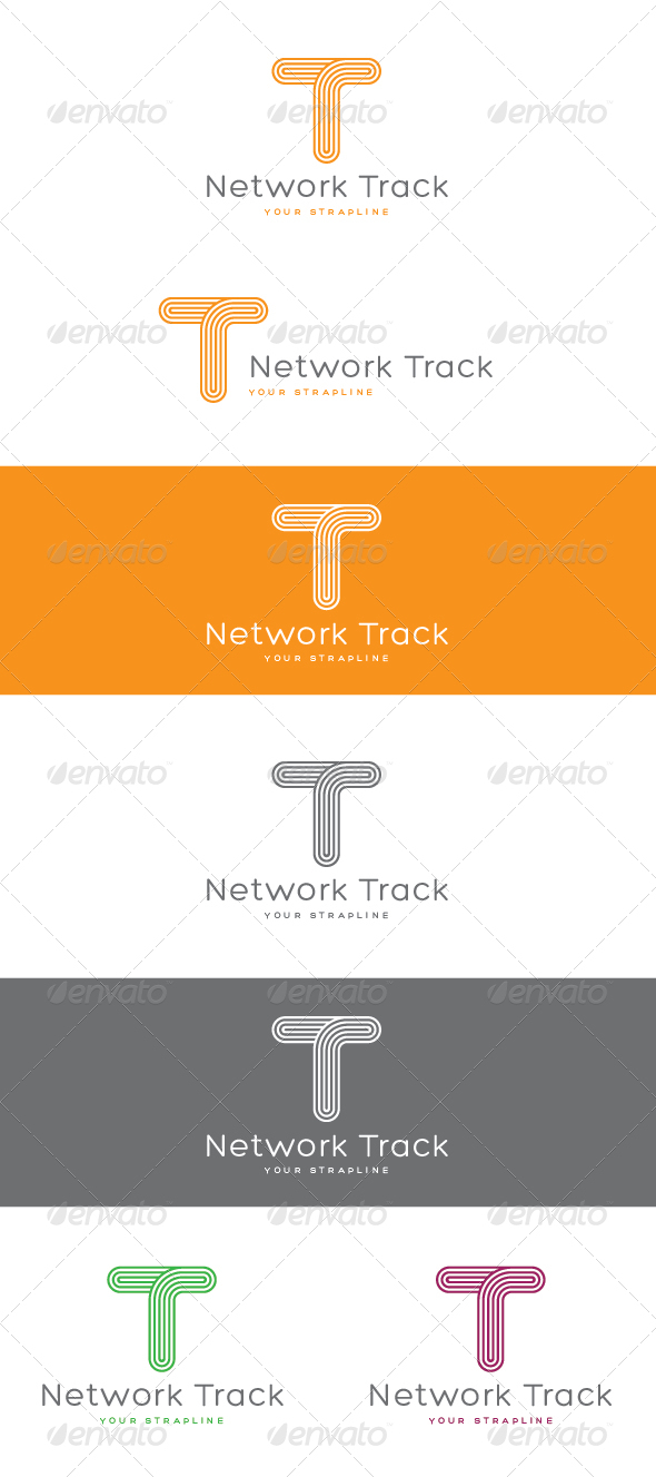 Network Track Letter T Logo - Letters Logo Templates
