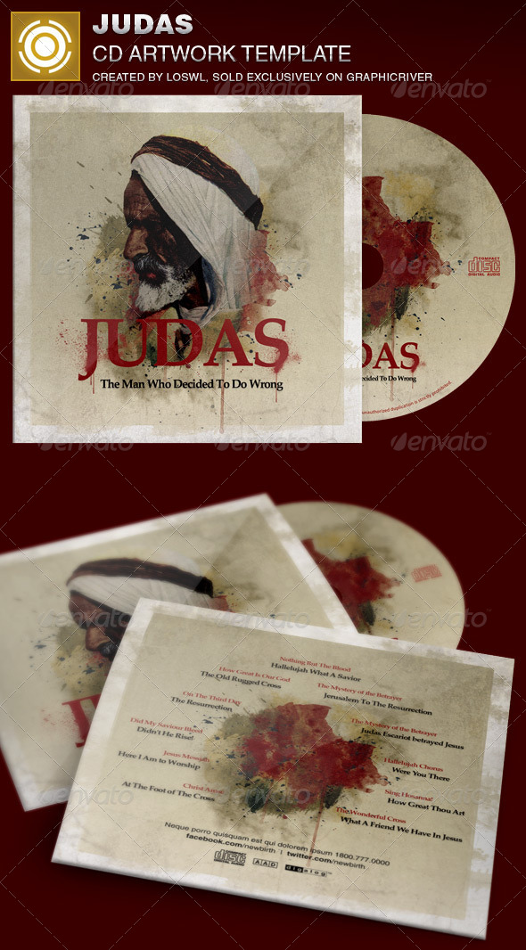 Judas CD Artwork Template - CD & DVD Artwork Print Templates
