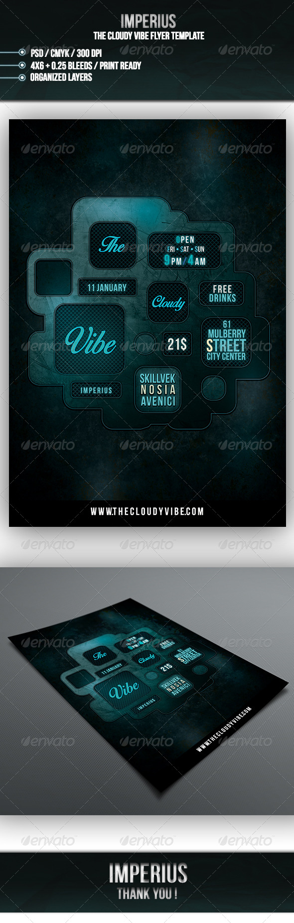 The Cloudy Vibe Flyer - Clubs & Parties Events