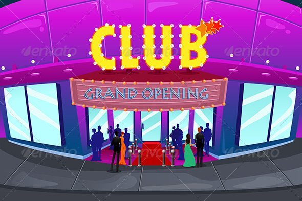 People Going to a Grand Opening of a Building - People Characters
