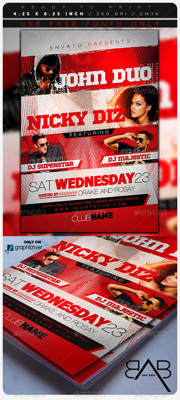 Music Event Party Flyer - Clubs & Parties Events