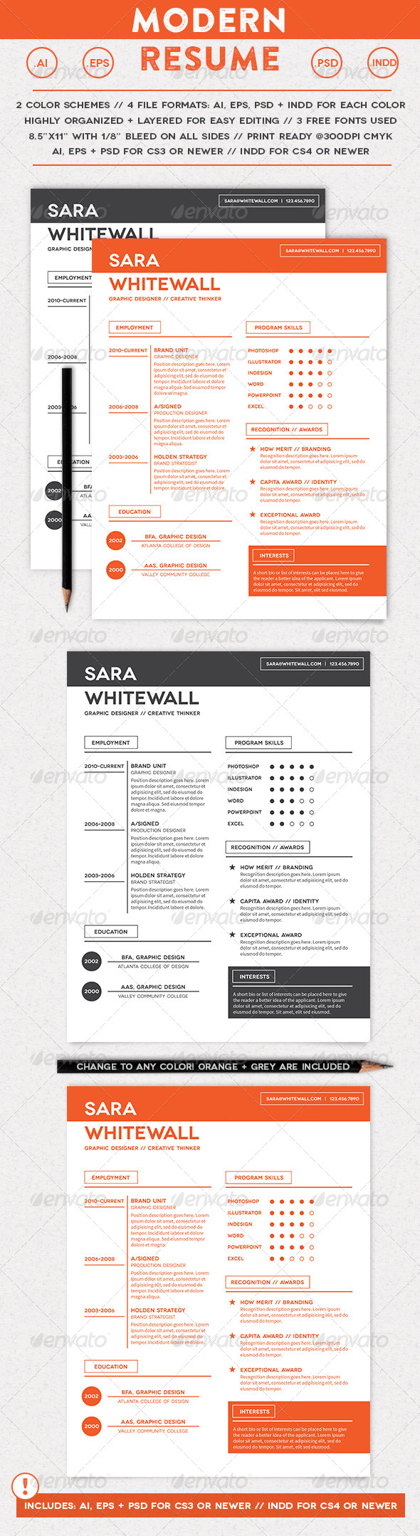 Modern Resume - Resumes Stationery