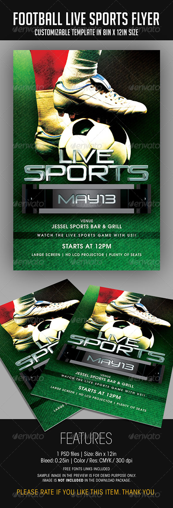 Football Live Sports Flyer - Sports Events