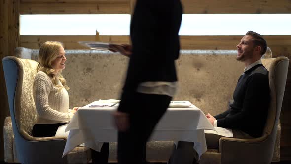 Video Couple Dining Out in Luxury Restaurant at Table for Two alt