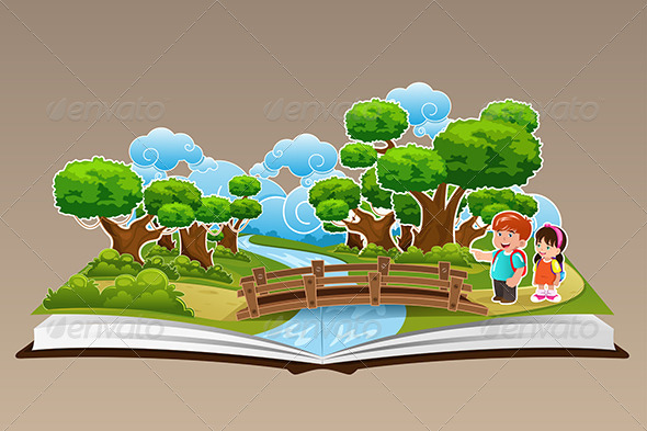 Pop Up Book with a Forest Theme - People Characters