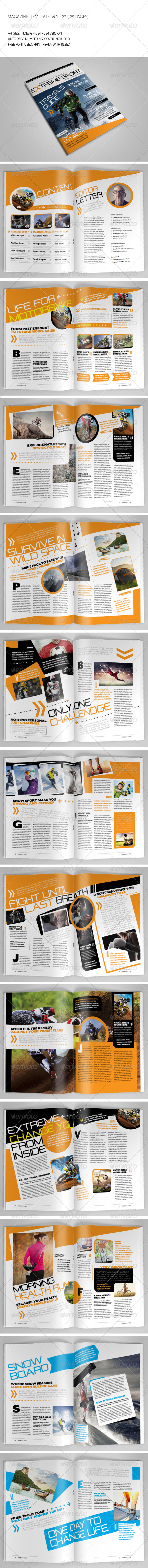 25 Pages Sport Magazine Vol22 - Magazines Print Templates