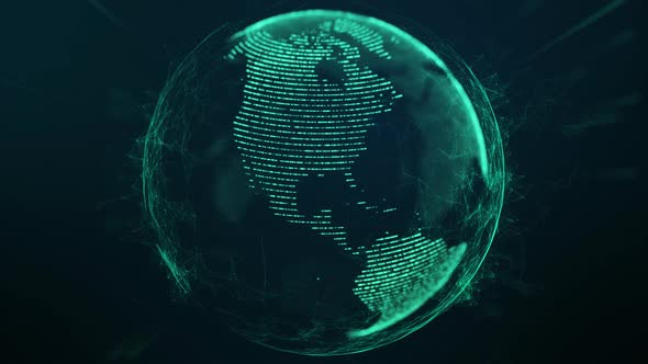 Green Cyber Planet Rotation Loop alt