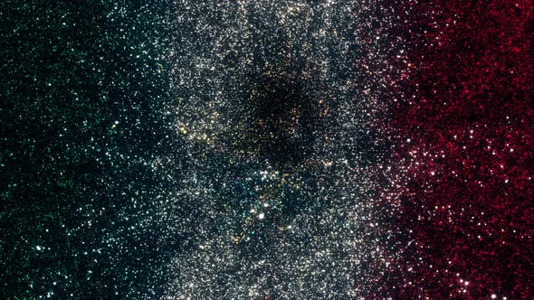 Mexico Flag With Abstract Particles