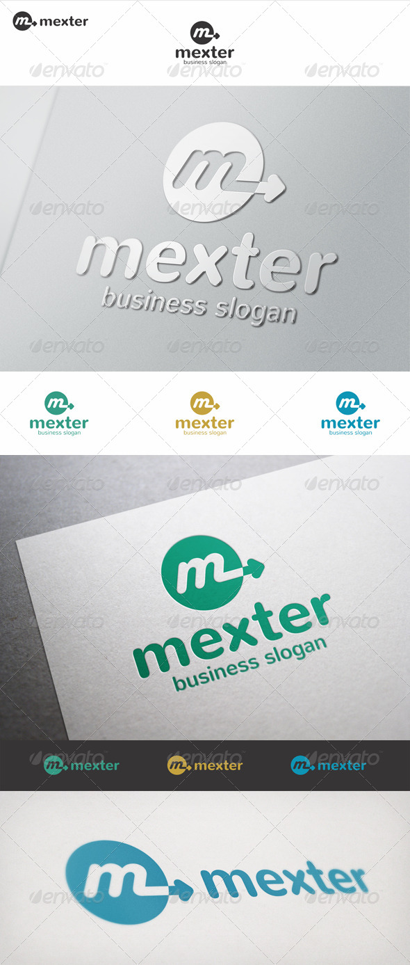 Mexter M Arrow Logo - Letters Logo Templates