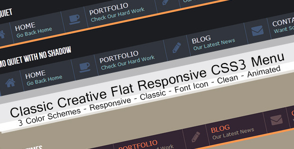 Classic Flat Corporate Drop-Down Horizontal Menu - CodeCanyon Item for Sale