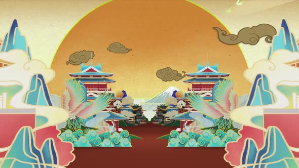 Chinese Traditional Fashion Cartoon Drawing Motion Graphic