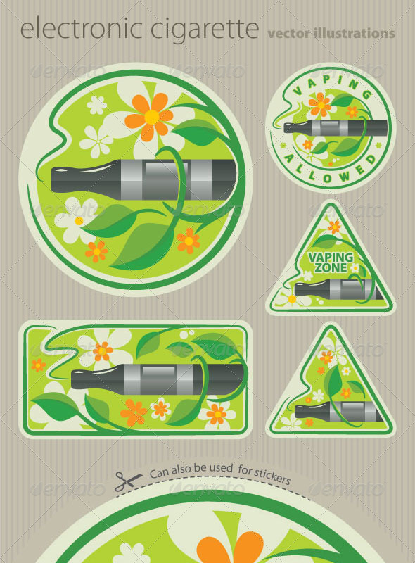 Electronic Cigarette Illustrations - Retail Commercial / Shopping