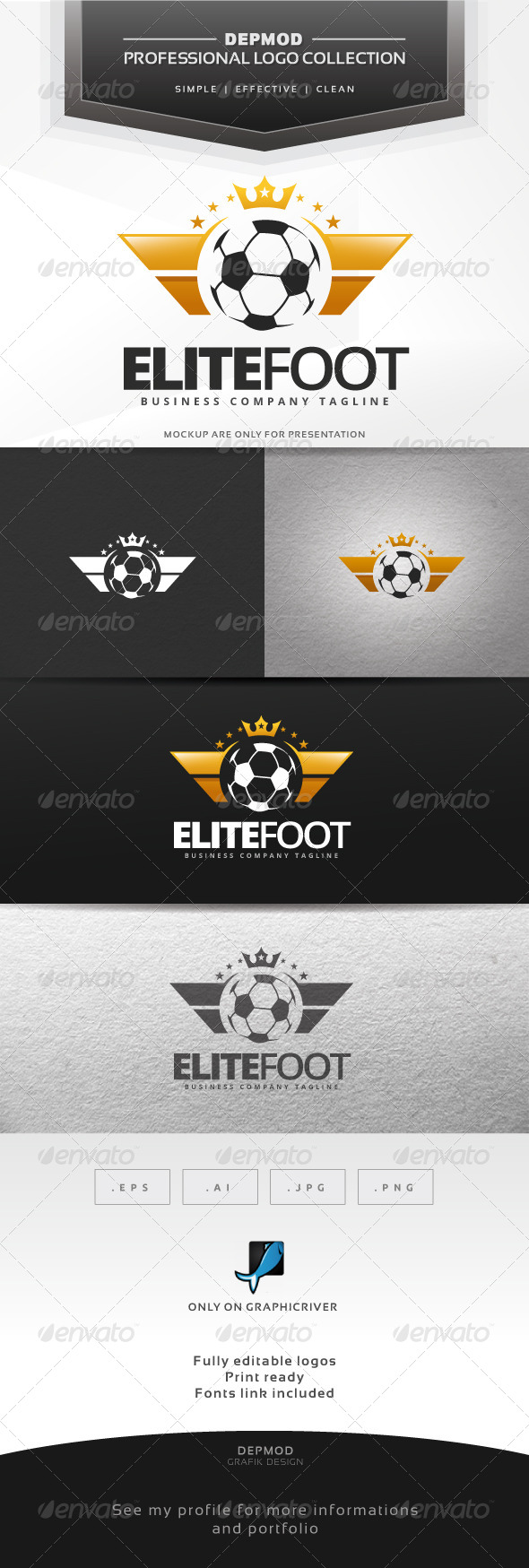 Elite Foot Logo - Crests Logo Templates