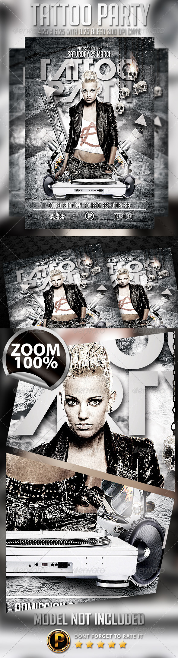 Tattoo Party Flyer Template - Clubs & Parties Events