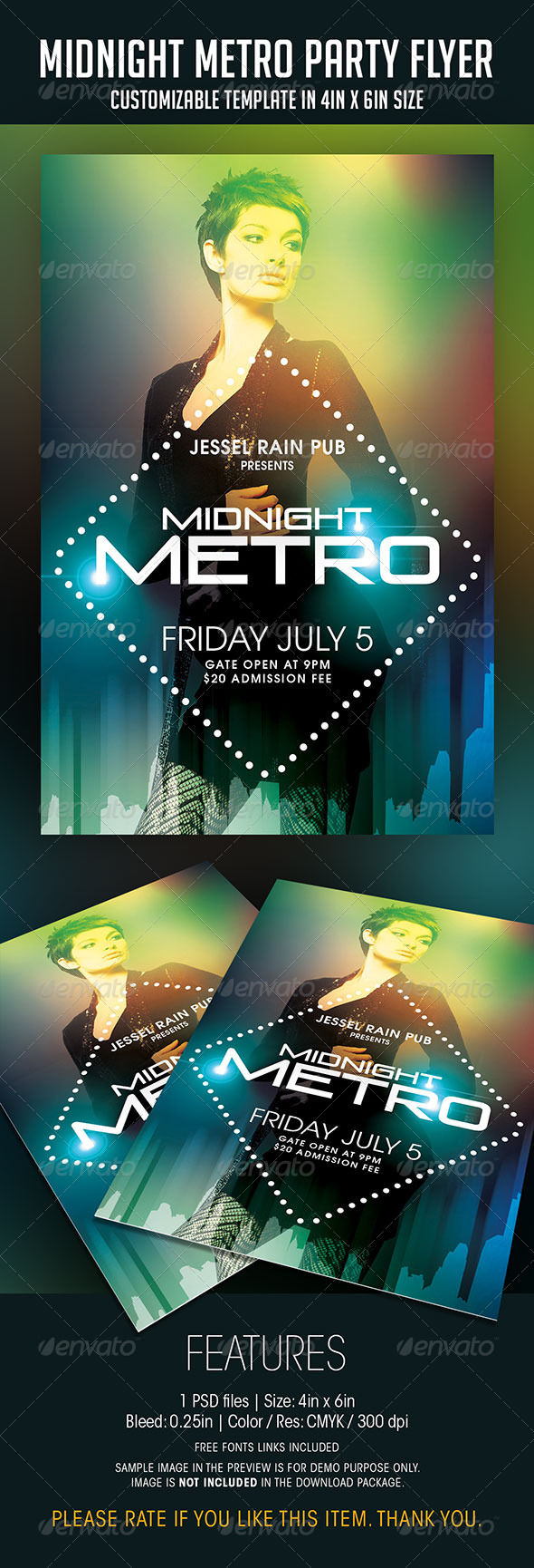 Midnight Metro Party Flyer - Clubs & Parties Events