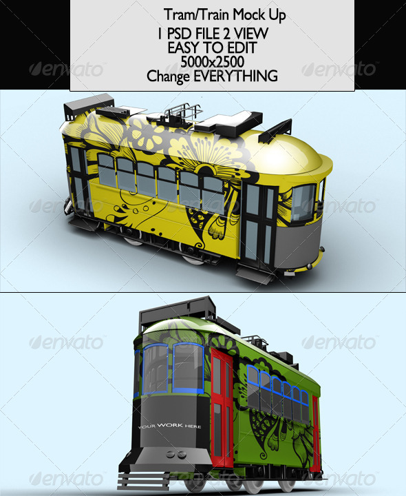 Tram/Train Vol2 Mock-Up - Product Mock-Ups Graphics