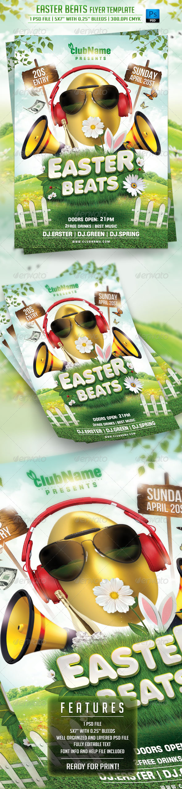 Easter Beats Flyer Template - Holidays Events