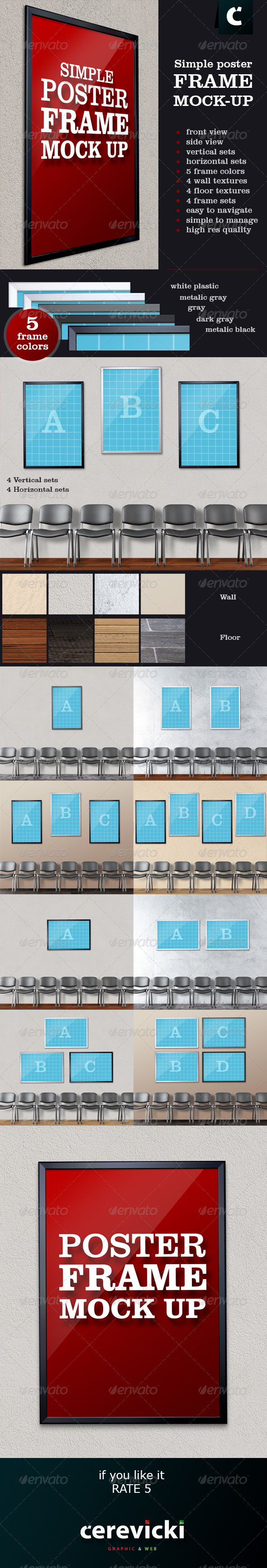 Simple Poster Frame Mock-Up - Print Product Mock-Ups