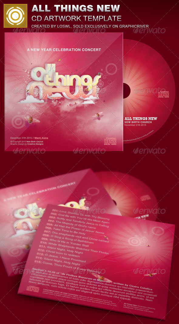 All Things New CD Artwork Template - CD & DVD Artwork Print Templates