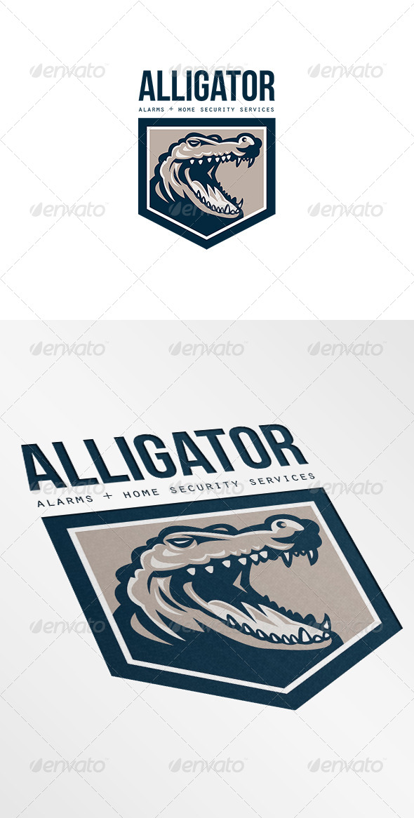 Alligator Alarms and Home Security Logo - Animals Logo Templates
