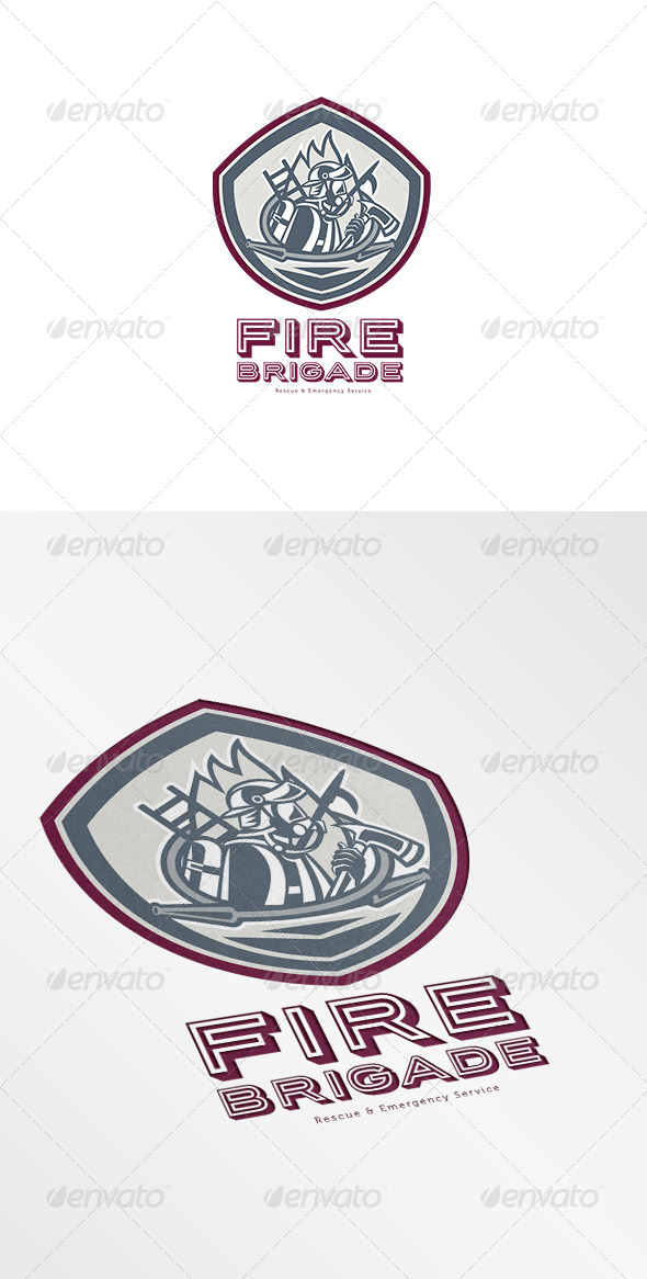 Fire Brigade Rescue and Emergency Services Logo - Humans Logo Templates
