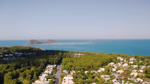 Aerial View On Palm Cove, With Tropical Vegetation In Cairns, Queensland, Australia