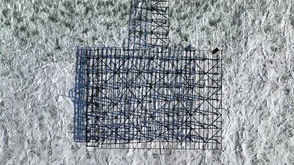 Dramatic Sea Texture  Filmed on a Drone in the Sunrise alt