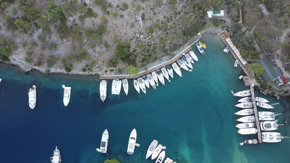 Beautiful marina bay with boats