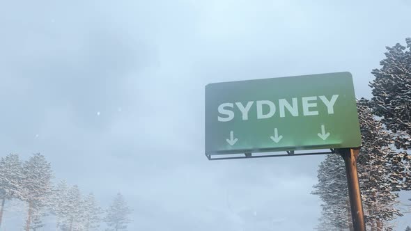 Airplane Arrives to Sydney In Snowy Winter alt