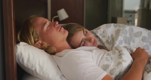 Caucasian couple self isolating at home during coronavirus covid19 pandemic alt