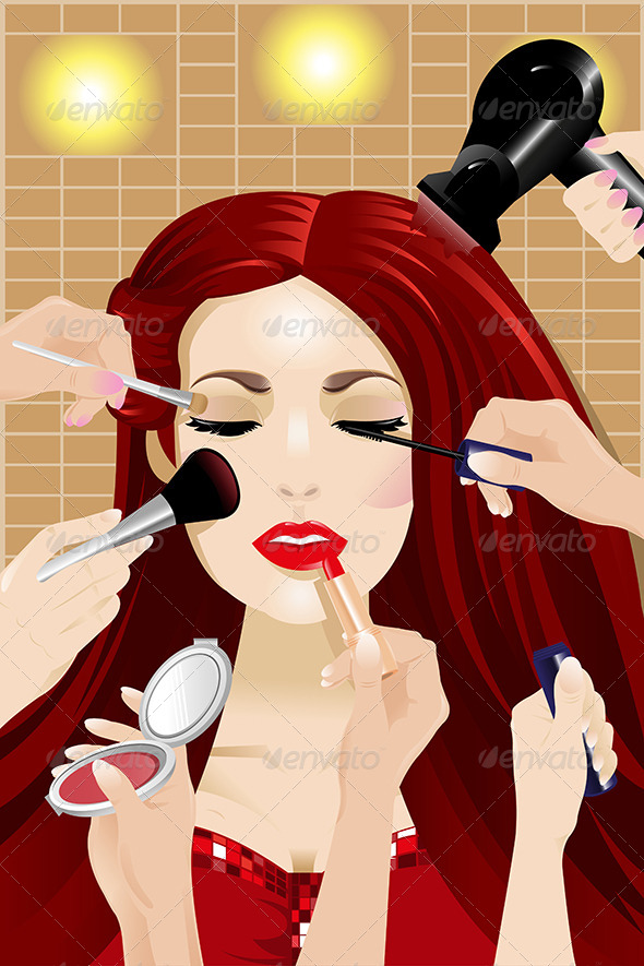 Hands Applying Make Up - People Characters