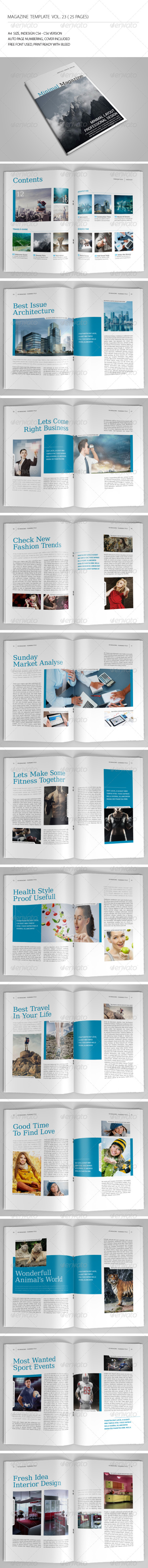 25 Pages Minimal Magazine Vol23 - Magazines Print Templates