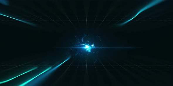 Glow Colorful Glitch Background. Fast Looped Animation. Center Jump In Portal