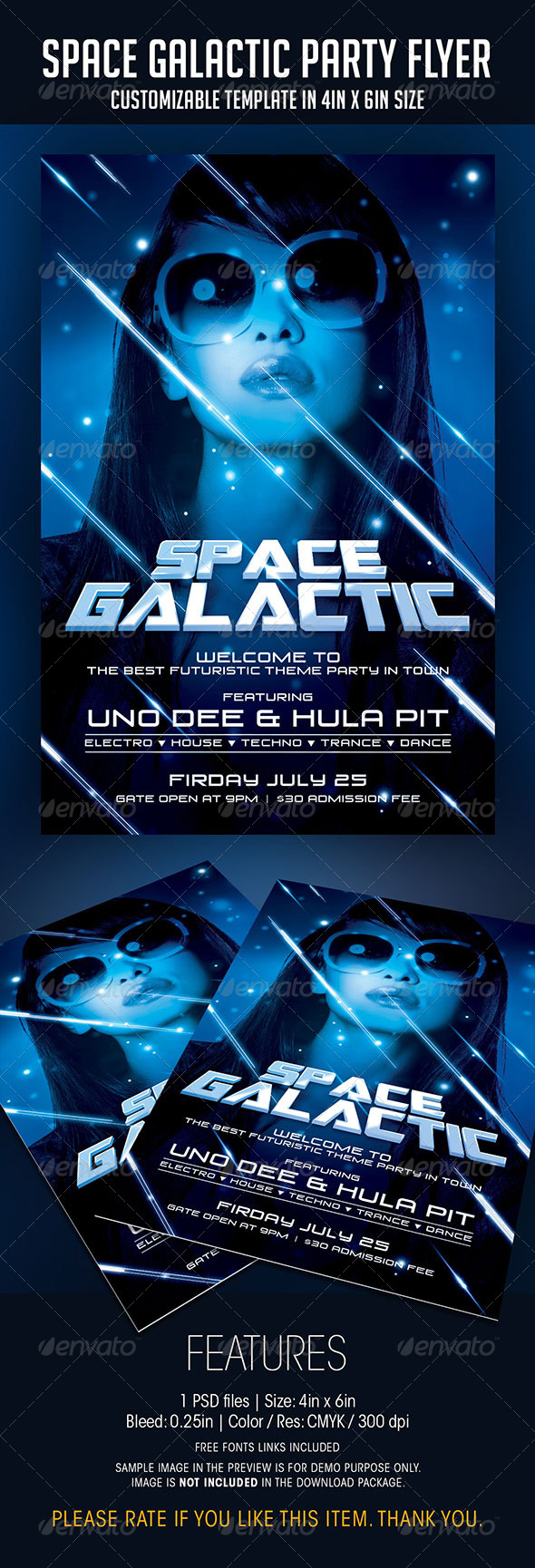 Space Galactic Party Flyer - Clubs & Parties Events