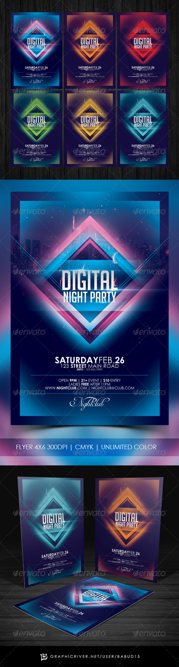 Digital Night Party Flyer Template - Events Flyers