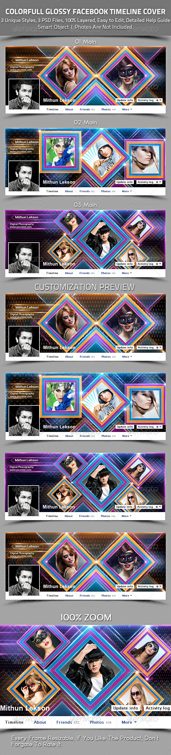 Colorfull Glossy Facebook Timeline Cover - Facebook Timeline Covers Social Media