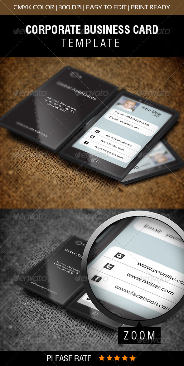 Mobile Phone Business Card - Corporate Business Cards