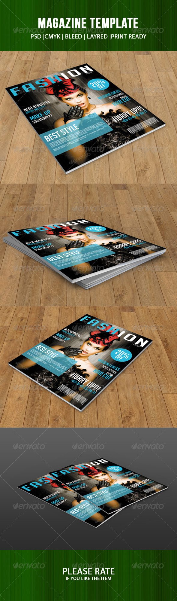 Fashion Magazine Cover Template - Magazines Print Templates