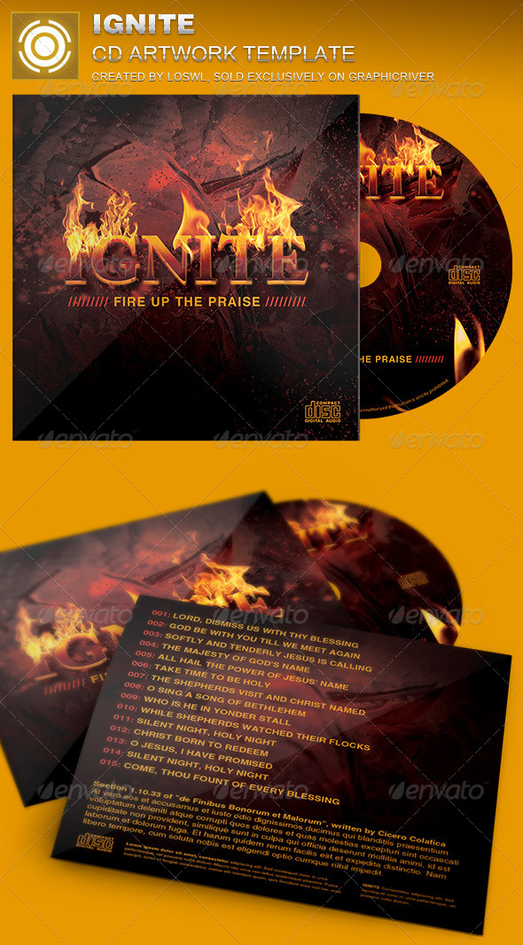 Ignite CD Artwork Template - CD & DVD Artwork Print Templates