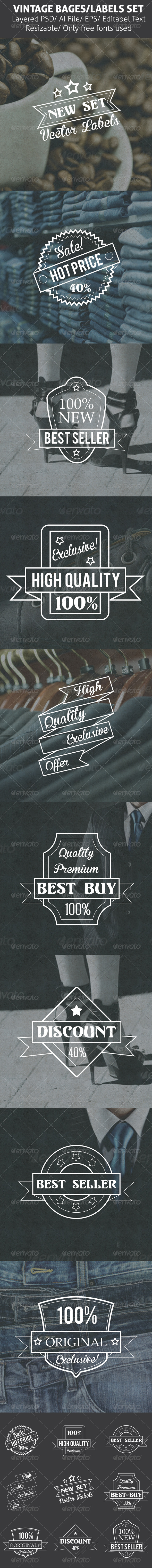 Badges and Labels. - Badges & Stickers Web Elements