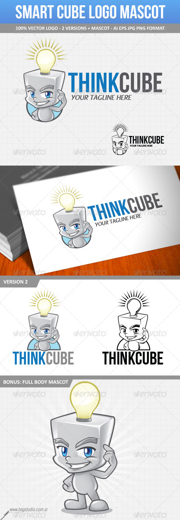 Smart Cube Vector Logo Mascot - Objects Logo Templates