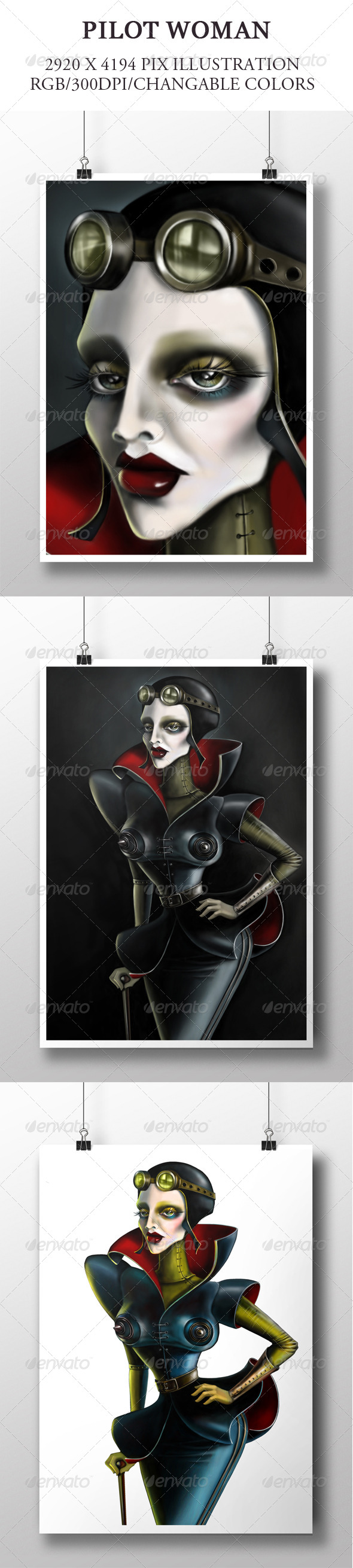 Pilot Woman - People Illustrations