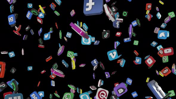 Falling Social Media Icons Loop