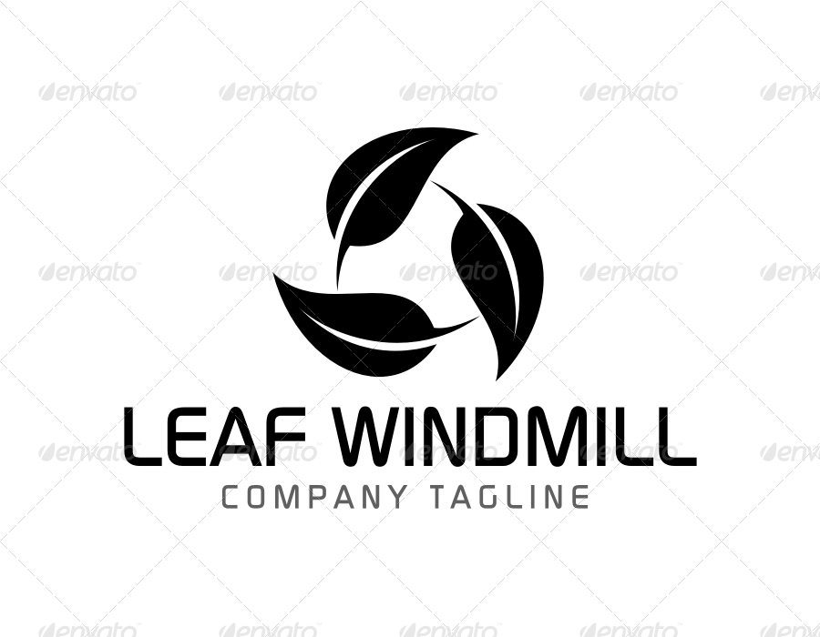 Leaf Windmill Logo, Logo Templates | GraphicRiver