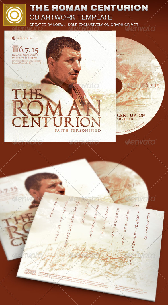Roman Centurion CD Artwork Template - CD & DVD Artwork Print Templates