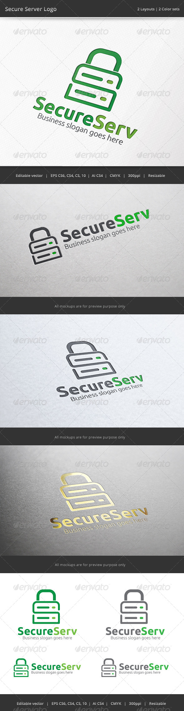 Secure Server Logo - Objects Logo Templates