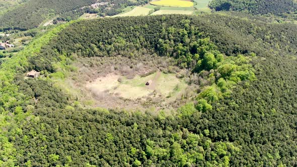 The Santa Margarida Volcano Is an Extinct Volcano in the Comarca of Garrotxa, Catalonia, Spain.  alt
