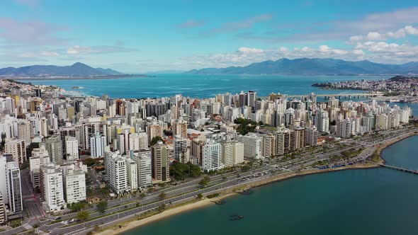 Tropical beach scenery of island os Florianopolis Brazil. Travel landmark. alt